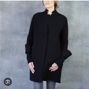 LINE the Label Gilles Black Wool Sweater Coat